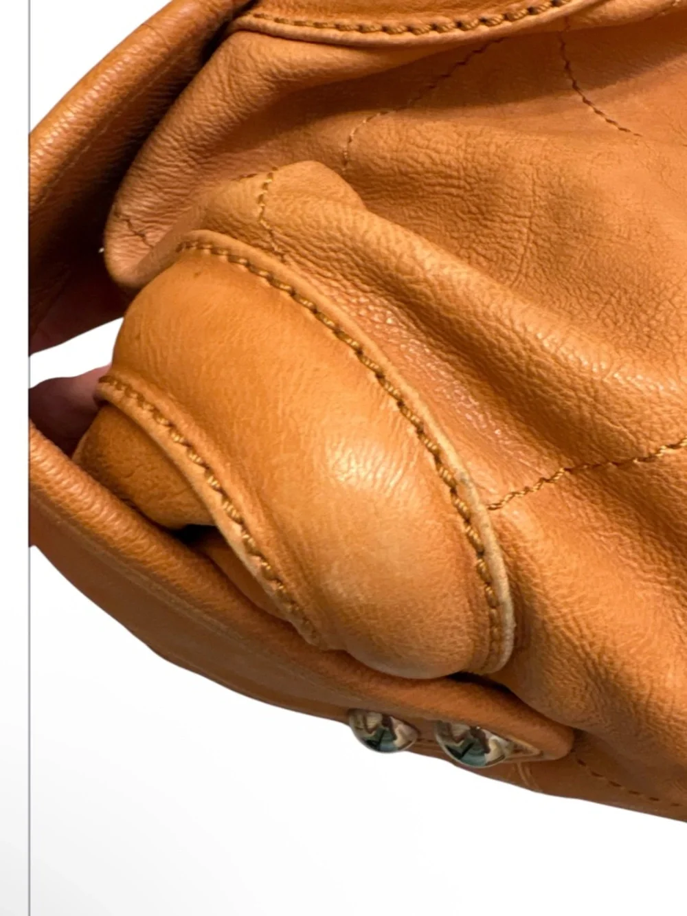 Chanel vintage Le Marais quilted bowler bag tan leather